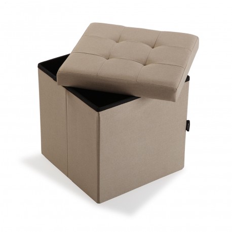 COFFRE/POUF PIABLE BEIGE