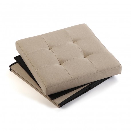 COFFRE/POUF PIABLE BEIGE