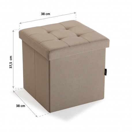 COFFRE/POUF PIABLE BEIGE