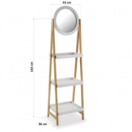 ÉTAGÈRE3 NIVEAUX +  MIROIR