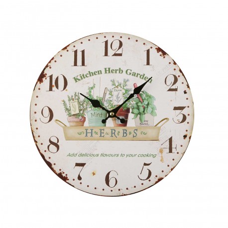 HORLOGE 28CM  KITCHEN HERBS