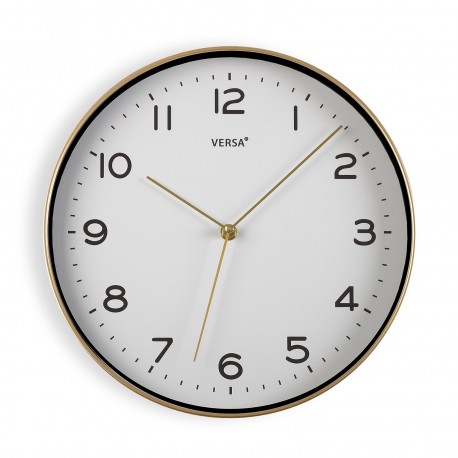 HORLOGE BLANCHE CADRE OR