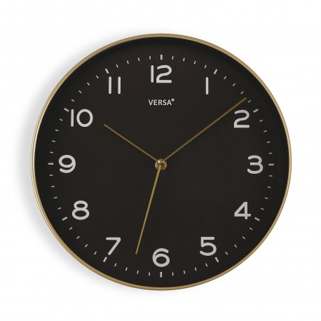 HORLOGE NOIRE CADRE OR