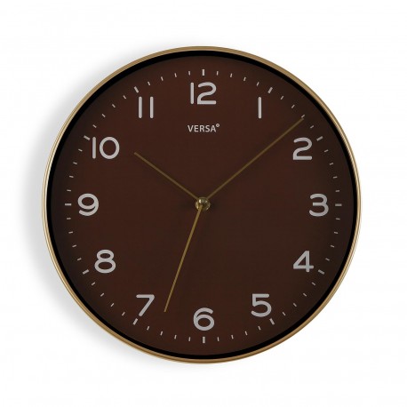 HORLOGE MARRON CADRE OR