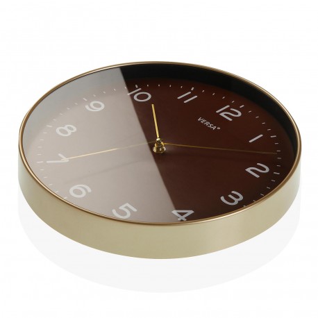 HORLOGE MARRON CADRE OR