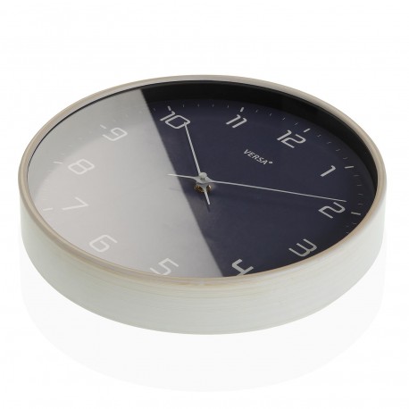 HORLOGE BLEUE FINITION BOIS