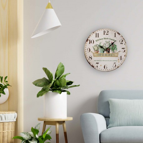 HORLOGE 28CM  KITCHEN HERBS