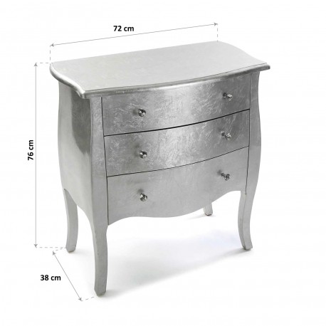 COMMODE CAGLIARI ARGENTÉE 3T