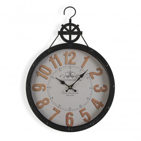 HORLOGE MURALE CROWN NOIR