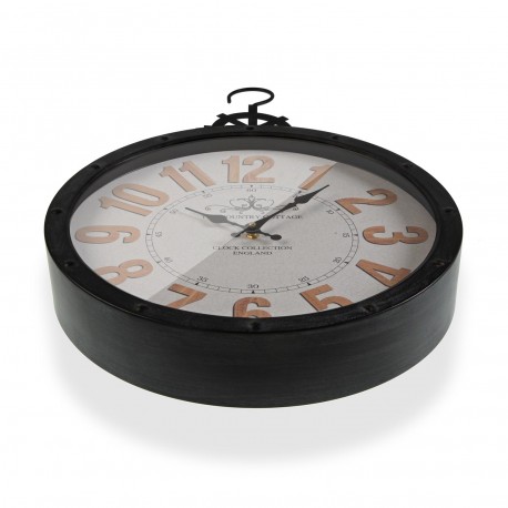 HORLOGE MURALE CROWN NOIR