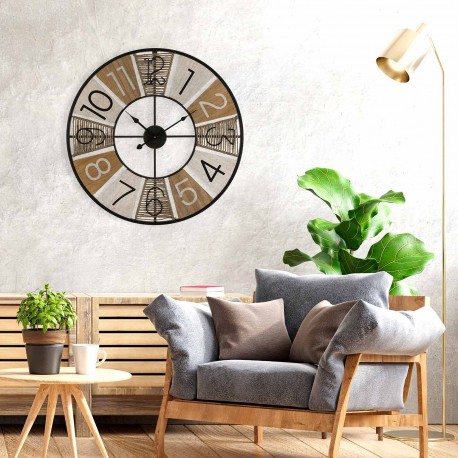 HORLOGE MURALE EN BOIS D 58