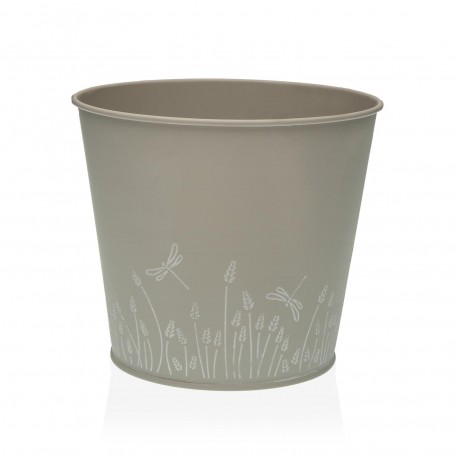 CACHE-POT ZINK GRIS L