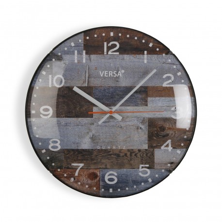 HORLOGE 30 CM EFFET BOIS MIX