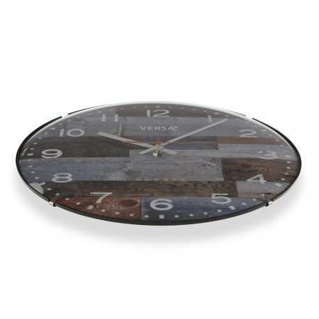 HORLOGE 30 CM EFFET BOIS MIX