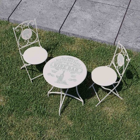 SET TABLE + 2 CHAISES BISTROT