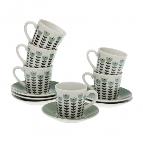 SET 6 TASSES CAFÉ ERNA