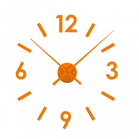 HORLOGE MURALE ADHÉSIVE ORANGE