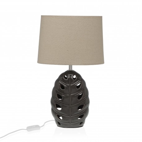 LAMPE CÉRAMIQUE ARGENTÉ 42CM