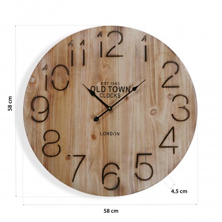 HORLOGE EN BOIS 58CM