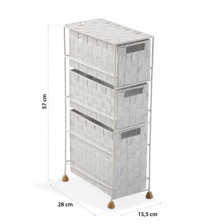 MEUBLE SALLE DE BAIN 3 TIROIRS BLANC