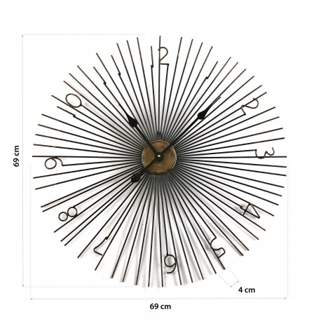 HORLOGE MURALE METALLIQUE 69CM