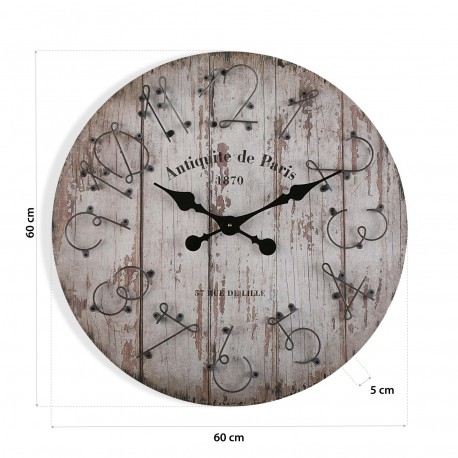 HORLOGE MURALE BOIS 60 CM 1870