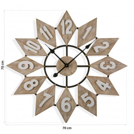 HORLOGE MURALE BOIS 70 CM