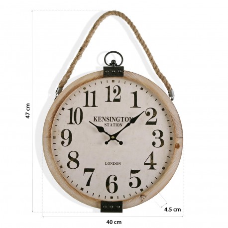 HORLOGE MURALE EN BOIS 40CM