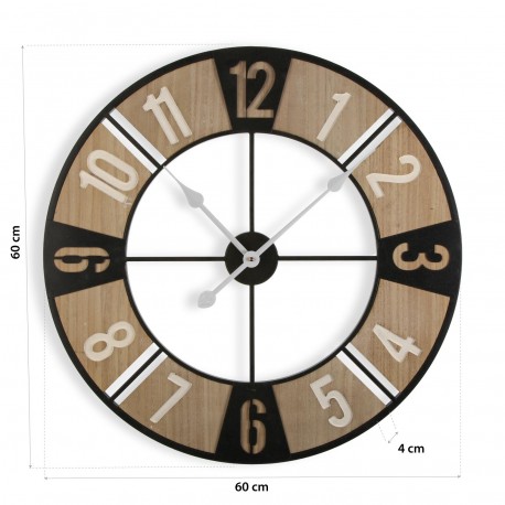 HORLOGE MURALE EN BOIS D 60