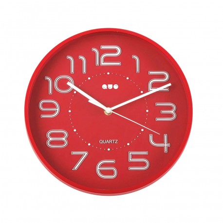 HORLOGE MURALE 30 CM ROUGE