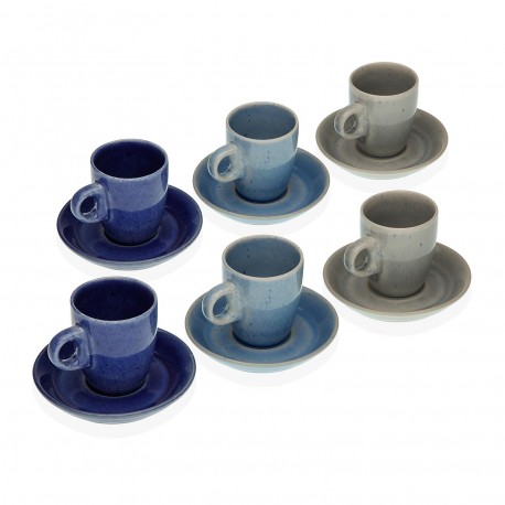 SET 6 TASSES CAFE 3 COULEURS