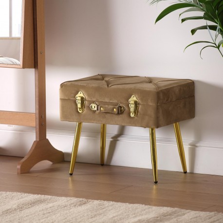 BANC DE LIT VELVET MARRON