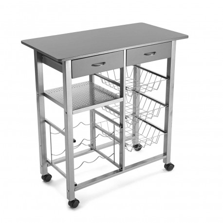CHARIOT CUISINE GRIS 76CM