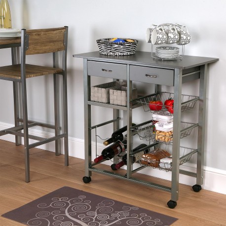CHARIOT CUISINE GRIS 76CM