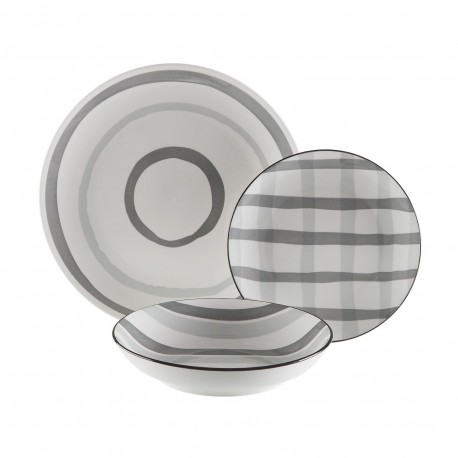 VAISSELLE 18P. ANETTE GRIS