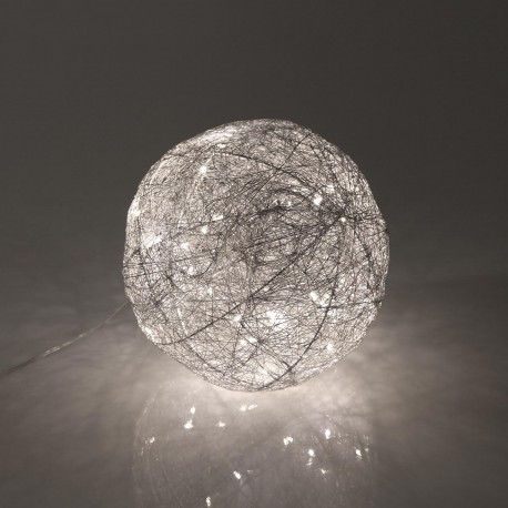 BOULE 3D LUMINEUSE 15CM ARG.