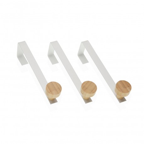SET 3 PORTE-MANTEAUX MURAL BLANC