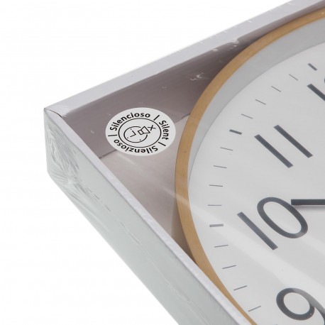 HORLOGE MURALE BOIS CLAIR 35CM