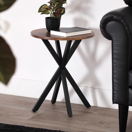 TABLE D'APPOINT RONDE BOIS 40x50