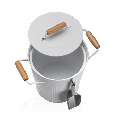 SEAU À GLACE BLANC AVEC COUVERCLE ET CUILLÈRE
