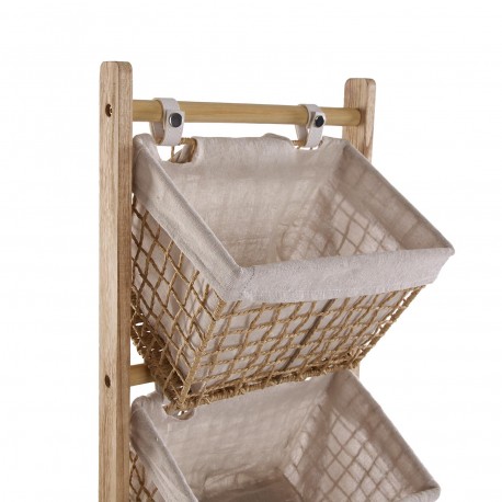 MEUBLE SALLE DE BAIN 3 PANIERS MARRON NADIR