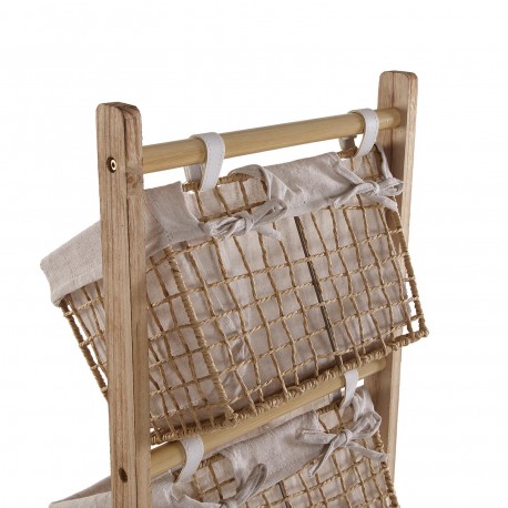 MEUBLE SALLE DE BAIN 3 PANIERS MARRON NADIR