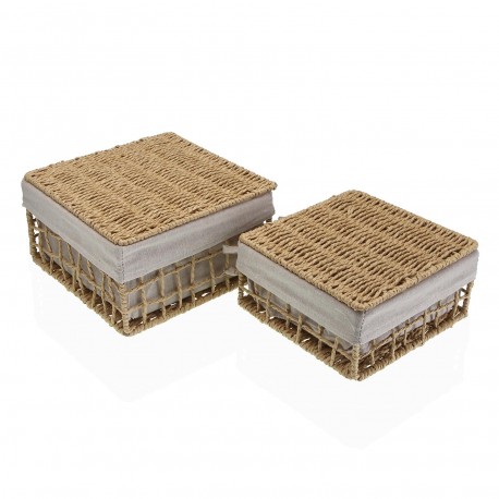 SET DE 2 PANIERS MARRON NADIR AVEC COUVERCLE