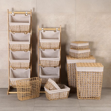 MEUBLE SALLE DE BAIN 3 PANIERS MARRON NADIR