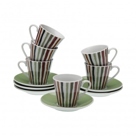 SET 6 TASSES CAFÉ ASSIETTE LIGNE