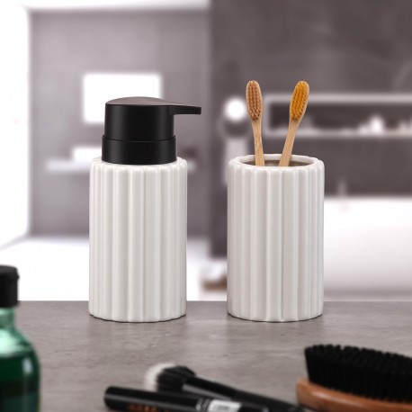 PORTE-BROSSE À DENTS BLANC STRIÉ