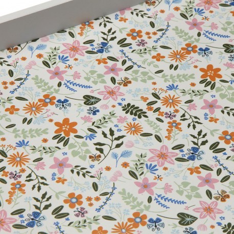 PLATEAU EN BOIS FLEURS 34 X 24