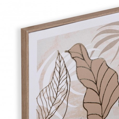 TOILE 45 X 50 FEUILLES TROPICALES OCRE 2