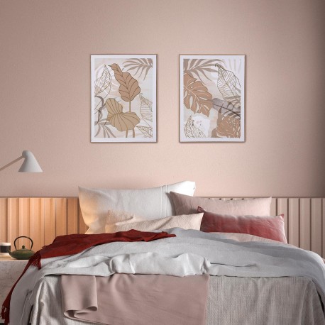 TOILE 45 X 50 FEUILLES TROPICALES OCRE 2