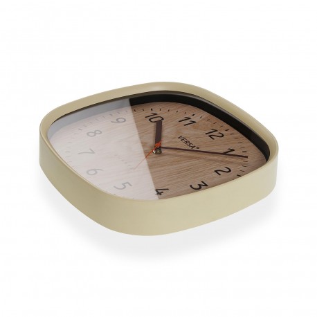 HORLOGE MURALE CARREE BOIS CLAIR 31CM